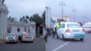 Polisə tabe olmayan sürücü 15 gün həbs edildi  - VİDEO