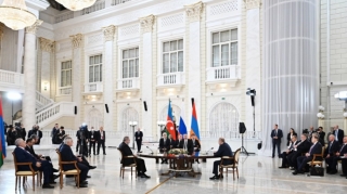 Azərbaycan, Rusiya və Ermənistan liderlərinin üçtərəfli görüşünə dair birgə bəyanat dərc olunub   - FOTO
