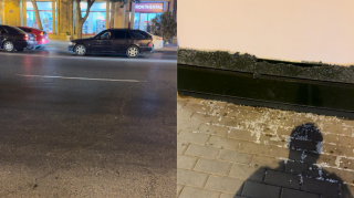 Sürücülərin diqqətinə!  Yasamalda dayanacaqdan qopan şüşə yola səpələnib – VİDEO 