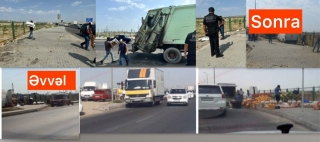 Bakıda yeni çəkilən yolun kənarı meyvə-tərəvəz bazarından təmizləndi - FOTOLAR 