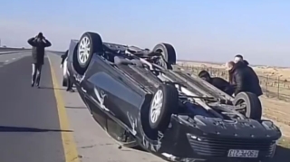 Bakı-Astara yolunda "Toyota" aşdı  - VİDEO