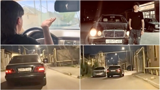 Yaşayış zonasında “Mercedes”lə hər cür “hoqqa” verən sürücü: “Vəsiqəm olmasa da..”   - VİDEO