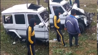 Beyləqanda sürücü “Gelandewagen”lə qəza törətdi; maşın yararsız hala düşdü - VİDEO 