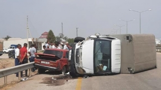 Goranboyda iki maşın toqquşub, xəsarət alanlar var - FOTO 