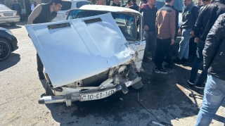 İsmayıllıda iki avtomobil toqquşdu, xəsarət alan var    - FOTO