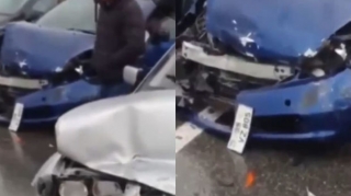 Цепная авария в Баку: есть пострадавший  - ВИДЕО