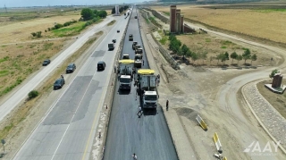 Quba-Bakı yolundan yeni xəbər; yeni asfalt-beton örtüyü döşənir  - VİDEO