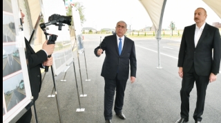 Prezident və birinci xanım yol açılışında  - FOTO