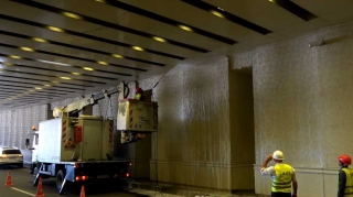 Tunellərin və tuneldaxili yol elementlərinin təmizlənməsi işləri davam etdirilir - FOTO - VİDEO