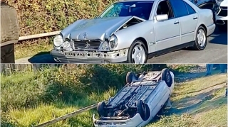 В Гёйчае водитель выехал на встречную дорогу, устроил цепную аварию и перевернул автомобиль - ВИДЕО 