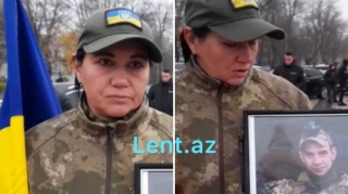 Ukraynada həlak olan azərbaycanlı döyüşçünün xanımı DANIŞDI  - VİDEO - FOTO