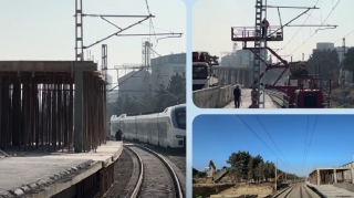 Dərnəgül dəmir yolu dayanacağının tikintisi davam etdirilir - VİDEO 