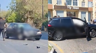 Lökbatanda qəza: “Mercedes” və “Toyota” toqquşdu   - VİDEO