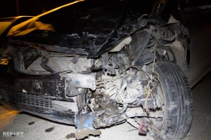 Sərxoş qadın qəza törətdi - FOTO