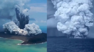 В результате извержения подводного вулкана объявлено предупреждение о цунами  - ВИДЕО