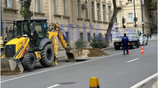 В центре Баку просела дорога 