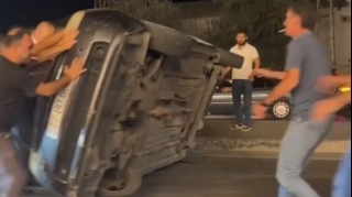 Bakıda "Prius" aşdı  - VİDEO