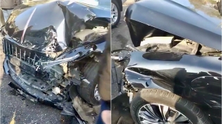 Nərimanovda zəncirvari qəza: Üç maşın toqquşdu, bir nəfər yaralandı   - VİDEO