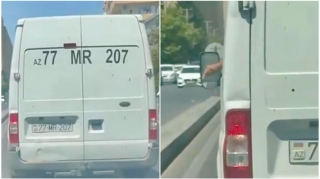 İşıqforda dayanan sürücü tum çırtlayıb qabıqlarını yola tökdü - 77-MR-207    - VİDEO