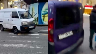 Şəhərin mərkəzində piyada keçidlərini zəbt edən sürücülər - 77-HN-963 və 77-LC-318   - VİDEO