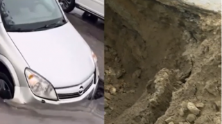 Bakıda bu yol 20 gündə ikinci dəfə çökdü - VİDEO