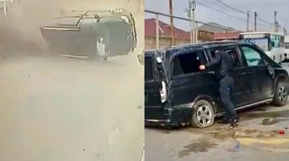 Hövsanda “Chevrolet”lə toqquşan “Vito” aşdı   - ANBAAN VİDEO