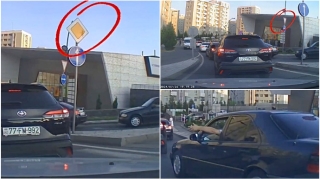 Yasamalda qayda pozan sürücünün hərəkəti  yolda gərginlik yaratdı   - VİDEO