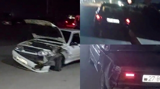 Xaçmazda zəncirvari qəza: Üç  maşın toqquşdu   - VİDEO