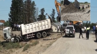 Teplovozla yük maşınının toqquşduğu qəzadan YENİ GÖRÜNTÜLƏR - VİDEO 