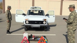 Əlahiddə Ümumqoşun Orduda avtomobillərə baxış müsabiqəsi keçirilib - FOTO 