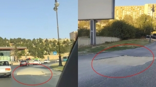 Yeni Günəşlidə sürücülərin kabusuna çevrilən yol: "Qazdıqları kimi də qoyub gediblər"  - VİDEO