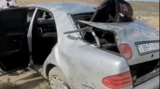 Bakı-Şamaxı yolunda "Mercedes" yoldan çıxaraq dərəyə aşdı  - VİDEO