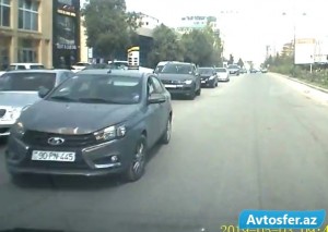 Əks yola çıxıb qəza şəraiti yaratdı - VİDEO