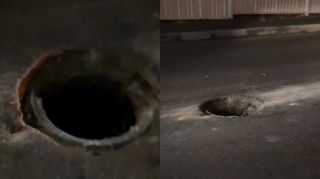 Kanalizasiya lyukunun qapağı oğurlandı, qurum həmin gecə təmin etdi - VİDEO 