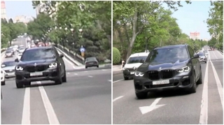 Maşını ötmək üçün qoşa xətti tapdalayıb əks yola çıxdı, ardınca.. - 10-DS-600   - VİDEO