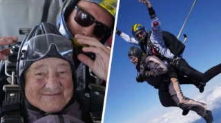 103-летняя шведка попала в Книгу рекордов Гиннесса, прыгнув с парашютом