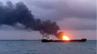 Qara dənizdə tanker yandı - Heyət üzvləri itkin düşdü 