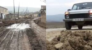 Qobustanın üç kəndini rayon mərkəzi ilə birləşdirən yolunun tikintisi yarımçıq qaldı - FOTO