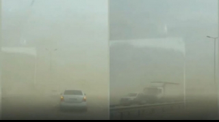 Движение на трассе Баку - Газах  затруднено из-за сильного ветра - ВИДЕО