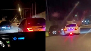 Опасное "шоу" в Говсане: Водители Mercedes, Khazar и ВАЗ устроили гонку - ВИДЕО 