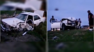 Kürdəmirdə ağır qəza:  “07” ilə toqquşan “Mercedes” dərəyə düşdü  - VİDEO