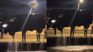 В Сальянском районе автомобиль съехал в реку - ВИДЕО