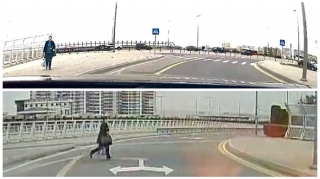 Keçidin yanından qaçaraq yolu keçən qadın piyadaya təlimçi iradını bildirdi   - VİDEO
