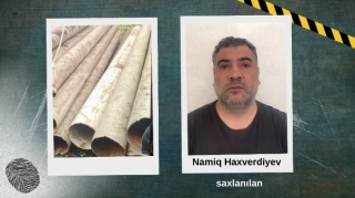 Su boruları oğurlayan şəxs saxlanıldı - VİDEO