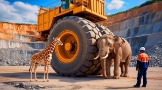 Bu təkərin çəkisi fili kölgədə qoydu! 