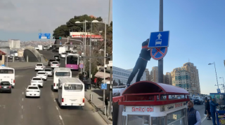 Bu ərazidə avtobus zolağı ləğv olundu; cərimə yazılmayacaq - Sürücülərin diqqətinə! - VİDEO 