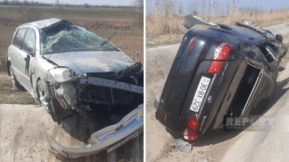 İmişlidə iki avtomobil toqquşdu: xəsarət alanlar var   - FOTO