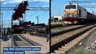 Baş Ələt stansiyasının yolları yenidən qurulur - VİDEO 