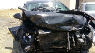 Şəkidə iki avtomobil toqquşub, xəsarət alan var 