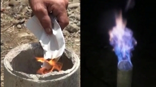 Lənkəran sakini su quyusu qazdırdı, qaz çıxdı  - VİDEO